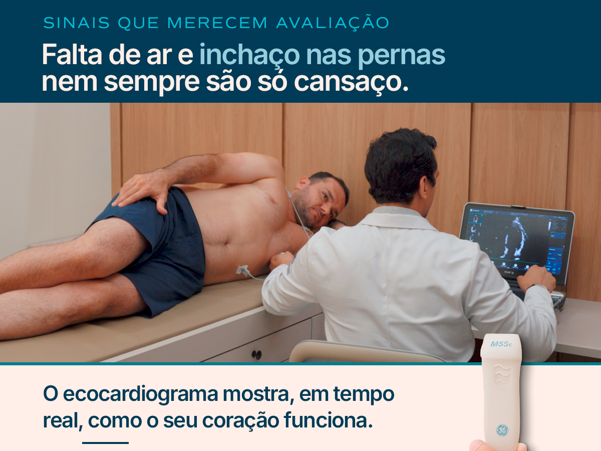 Ecocardiograma adulto sendo realizado no Instituto Vilela Prates